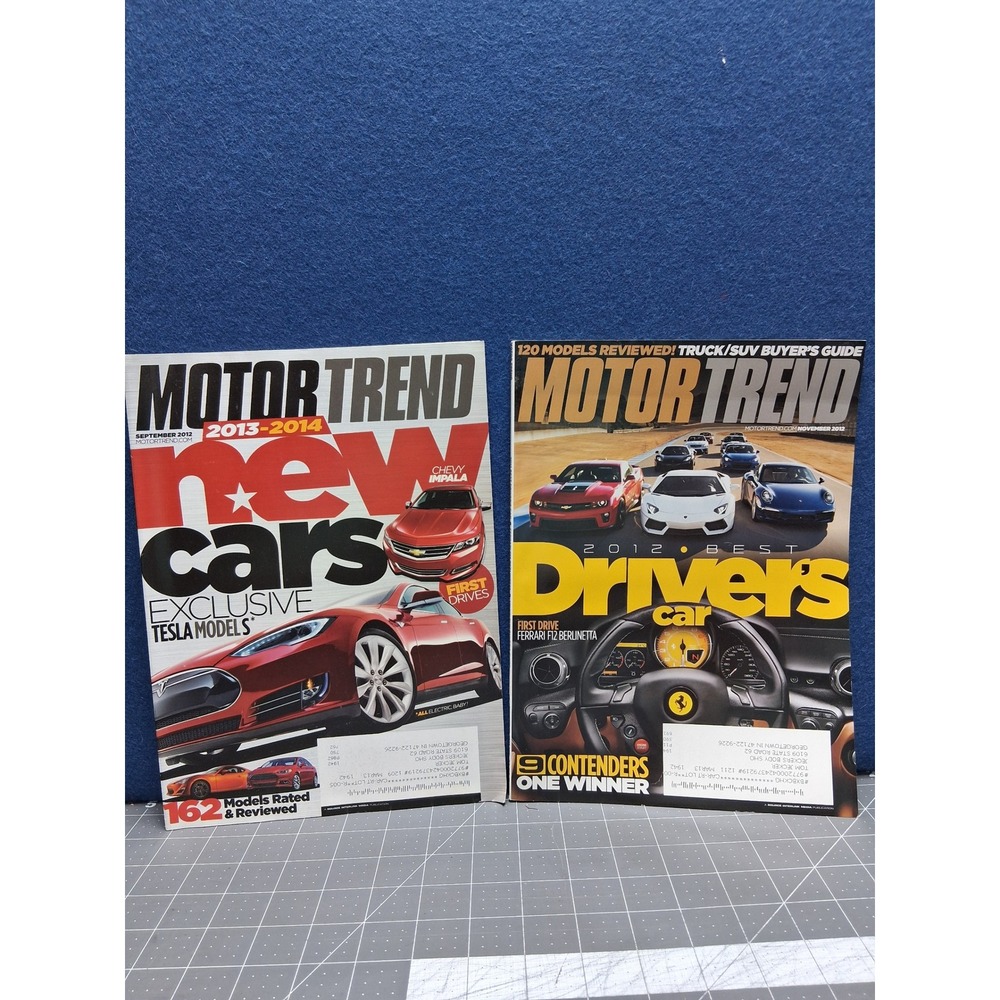 Motor Trend Magazines September November 2012 Tesla Model S Ferrari Drivers Car